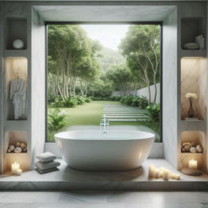 Free Standing Bath Feature Window