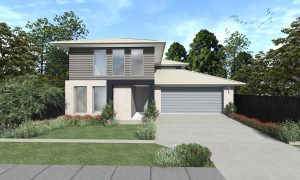Santa Ana 304 Elevation Image Two Storey 5 Bedrooms Alfresco Butlers Pantry Brisbane Builder