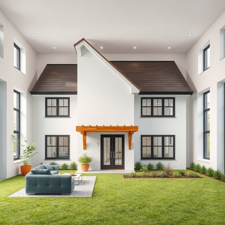 Square, clean, modern visualization of Affordable Home Companies' construction process in Hawthorne, showcasing affordable acreage homes and breakdown of builder margins, styled professionally for article content.