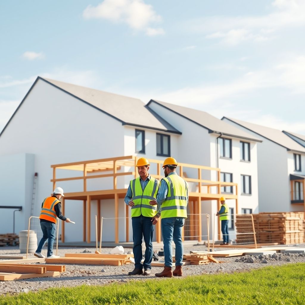 Modern Holland Park homes, skilled builders at work. Affordable family homes.