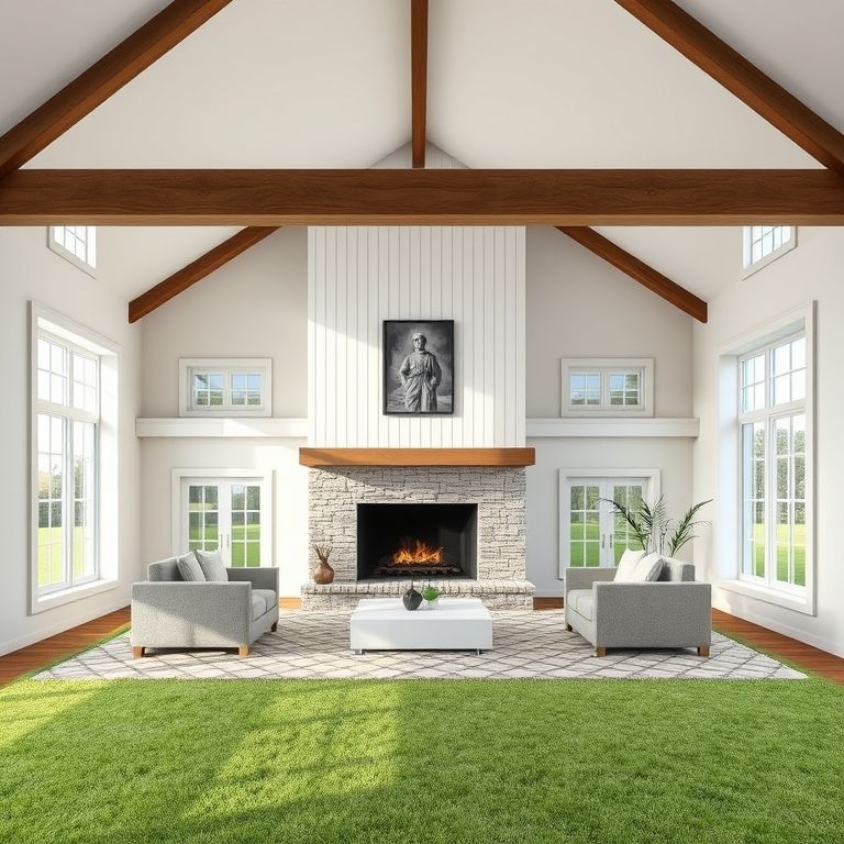 Modern, clean-lined square image showcases a well-maintained country home on expansive acreage, highlighting essential upkeep considerations for first-time buyers in Amity Point.
