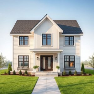 Professional, modern custom home construction services illustration, showcasing flexible scheduling and affordable solutions, in a clean, 16:9 aspect ratio, suitable for featured images.