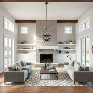 Professional, modern country property home built by an experienced custom home builder, showcasing sleek architecture and quality craftsmanship, ideal for featured imagery.
