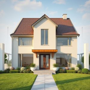 Modern, family-owned building company logo – clean, professional design showcasing a high-quality, 16:9 aspect ratio, photorealistic image of a sleek, reputable building project.