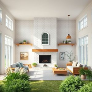 Modern farmhouse design: New homeowners guide for custom home maintenance, showcasing a pristine, professional 16:9 image of a sleek, clean, and stylish farmhouse builder.