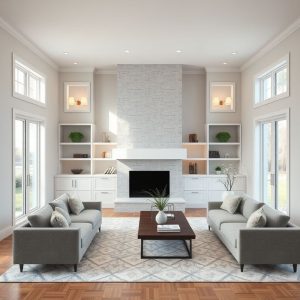Sleek, modern custom home under construction, showcasing precision and expertise in a high-quality, photorealistic 16:9 image, symbolizing the importance of experience when selecting a custom home builder.