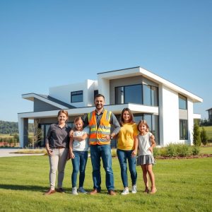 Modern home under construction, rural setting. Long-term builder partnership benefits.