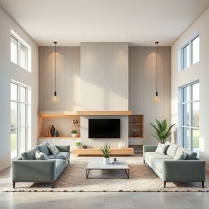 Modern, pristine construction site with a new home under progress, displaying the builder's commitment to quality and efficient change order management, suitable for a professional featured image.