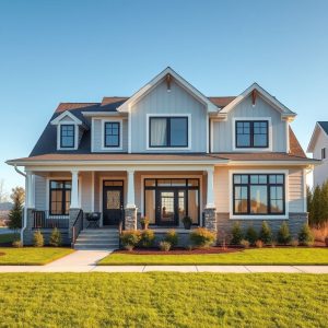 Modern home builder: values-driven, quality construction, professional, and clean design.